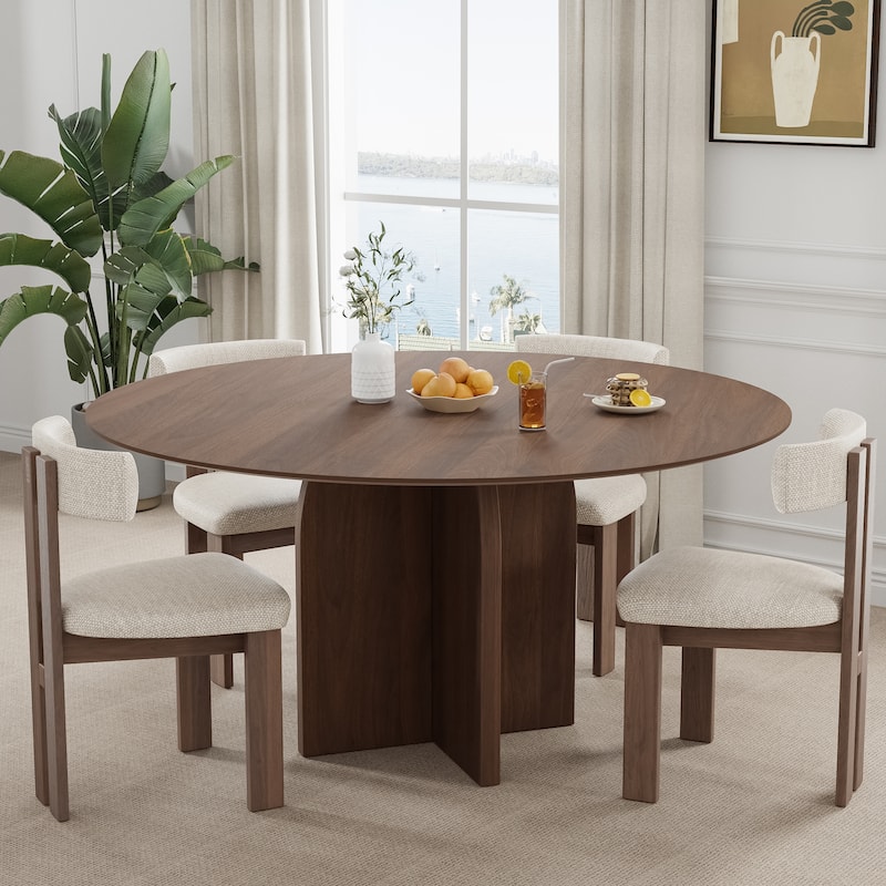 Solid Wood Round Dining Table for 4-8 People Nordic style