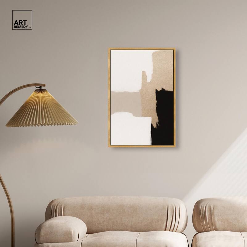 Beige and Black III Canvas by Art Remedy