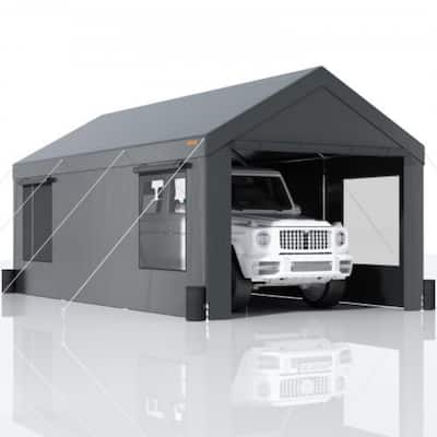 Heavy Duty 12x20ft Carport Canopy Outdoor Garage Shelter with Sides - 144 x 240 x 116.4 Inch