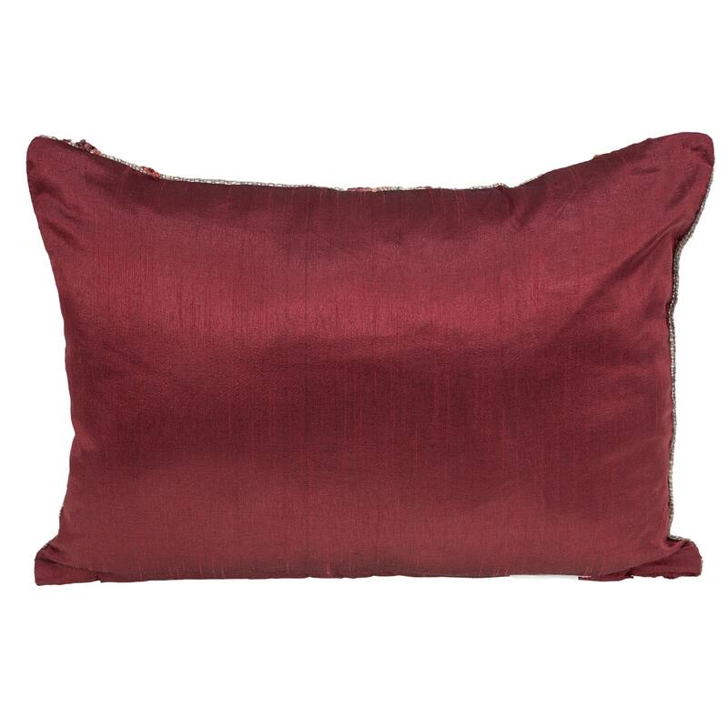HomeRoots 14" X 20" Beige and Pink Southwestern Cotton Throw Pillow With Embroidery