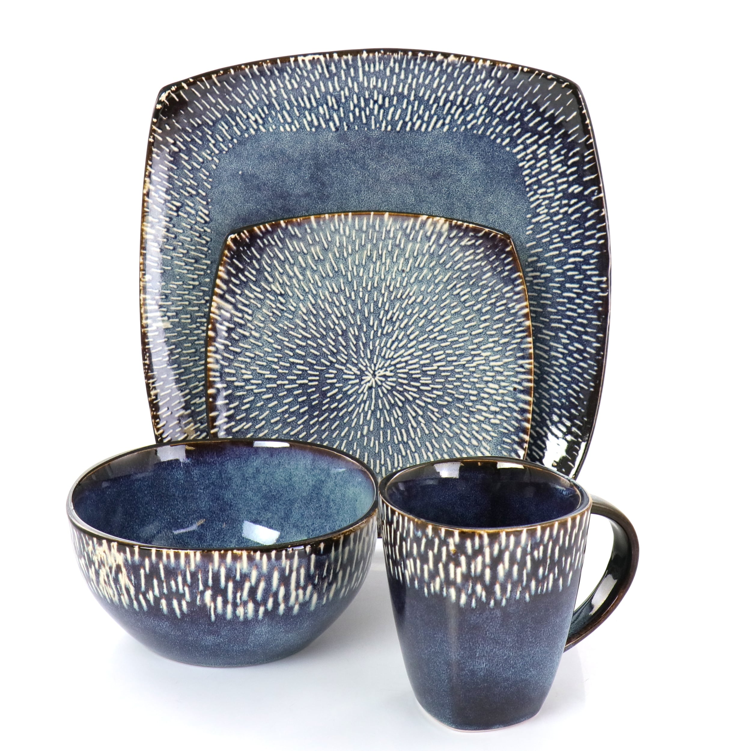 Meritage 16 Piece Stoneware Dinnerware Set in Blue service for 4 On Sale Bed Bath Beyond 32529032