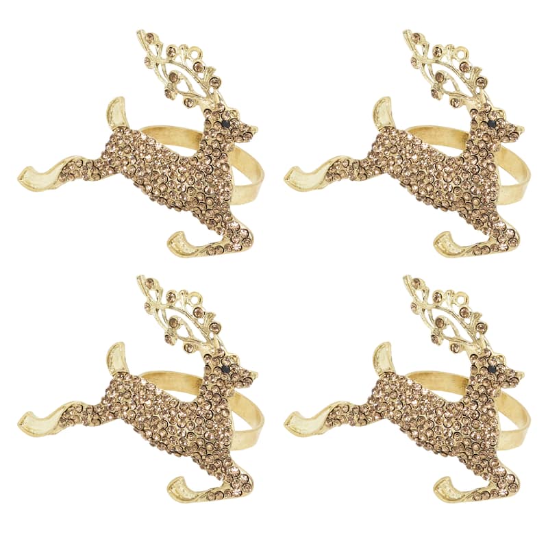 Beaded Reindeer Napkin Ring (Set of 4)