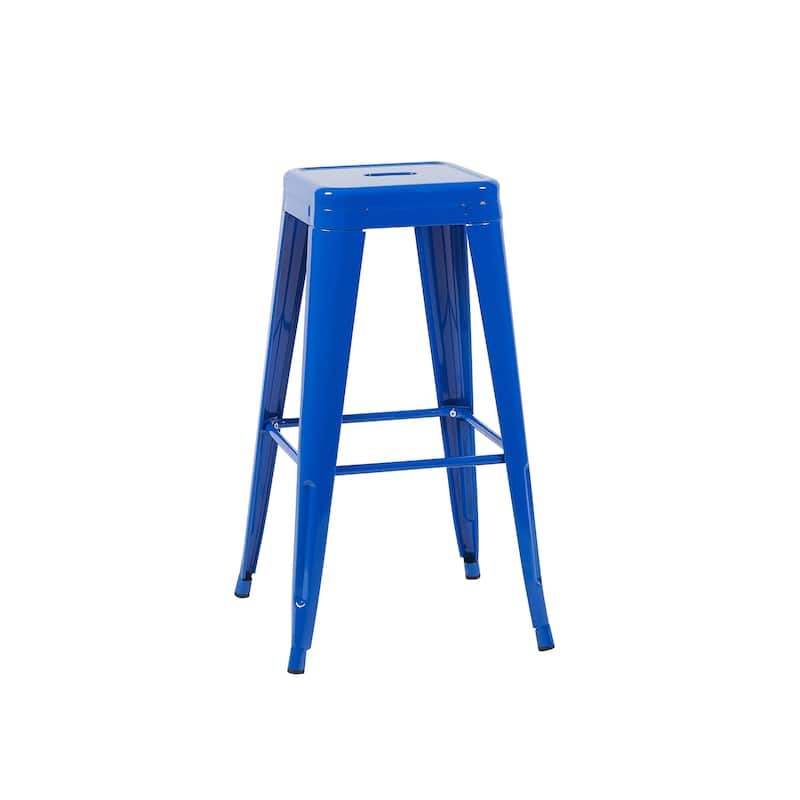 AC Pacific 30 Inch Industrial Stackable Metal BarStools Set of 2