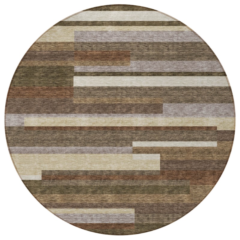 HomeRoots Striped Transitional Rectangle Outdoor Rug