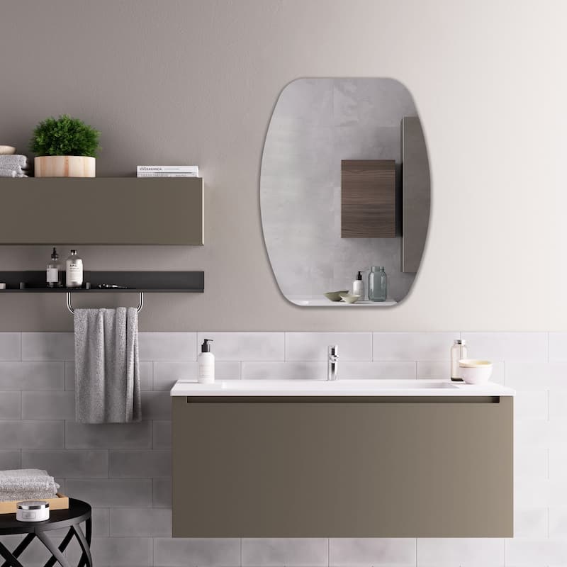Oval Frameless Mirror - 31.5 x 24.4