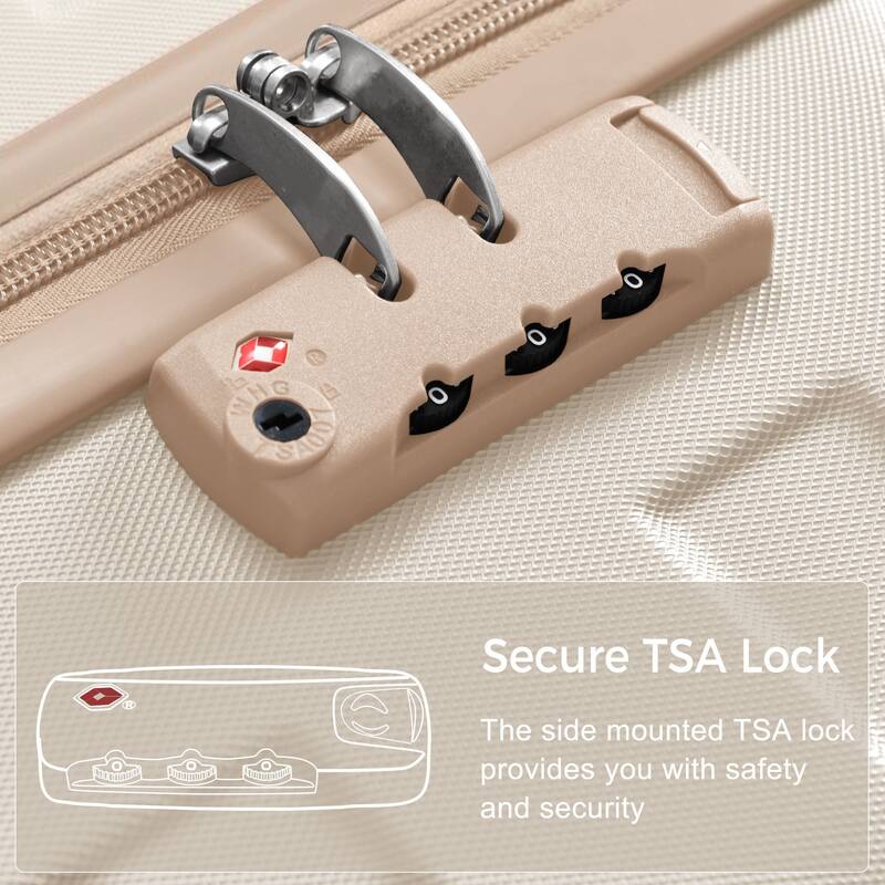 3 Piece Hardside Rugged Travel Luggage Set, Carry on Lightweight Durable Suitcase with Collision-Protection Angle and TSA Lock