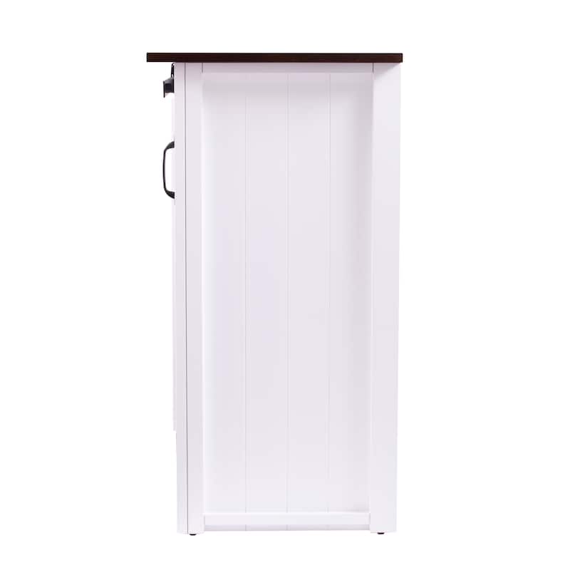 SEI Furniture Livendale White Kitchen Island w/ Storage