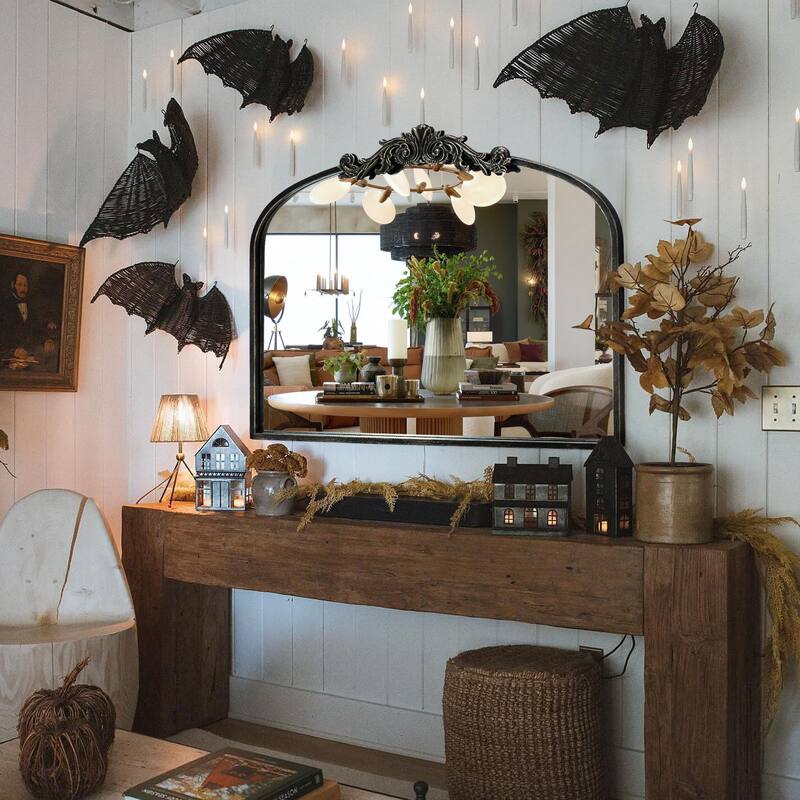 Traditional Baroque Ornate Wall Mirror - 36X29 - Antique Black