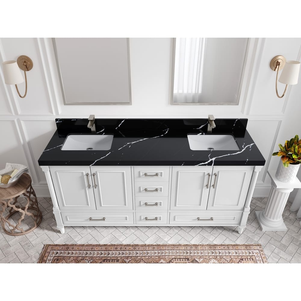 Willow Collections 72 in. W x 22 in. D Aberdeen Double Sink Bathroom Vanity with Countertops