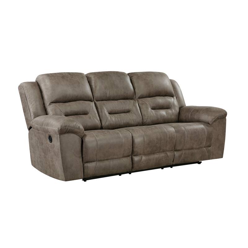 Alonzo Polished Microfiber 2-Piece Manual Reclining Sofa Set