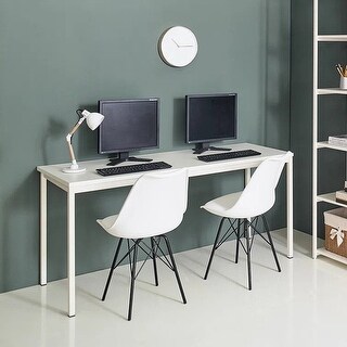 Harry Contemporary Wood and Metal Computer Desk in Ivory - Bed Bath ...