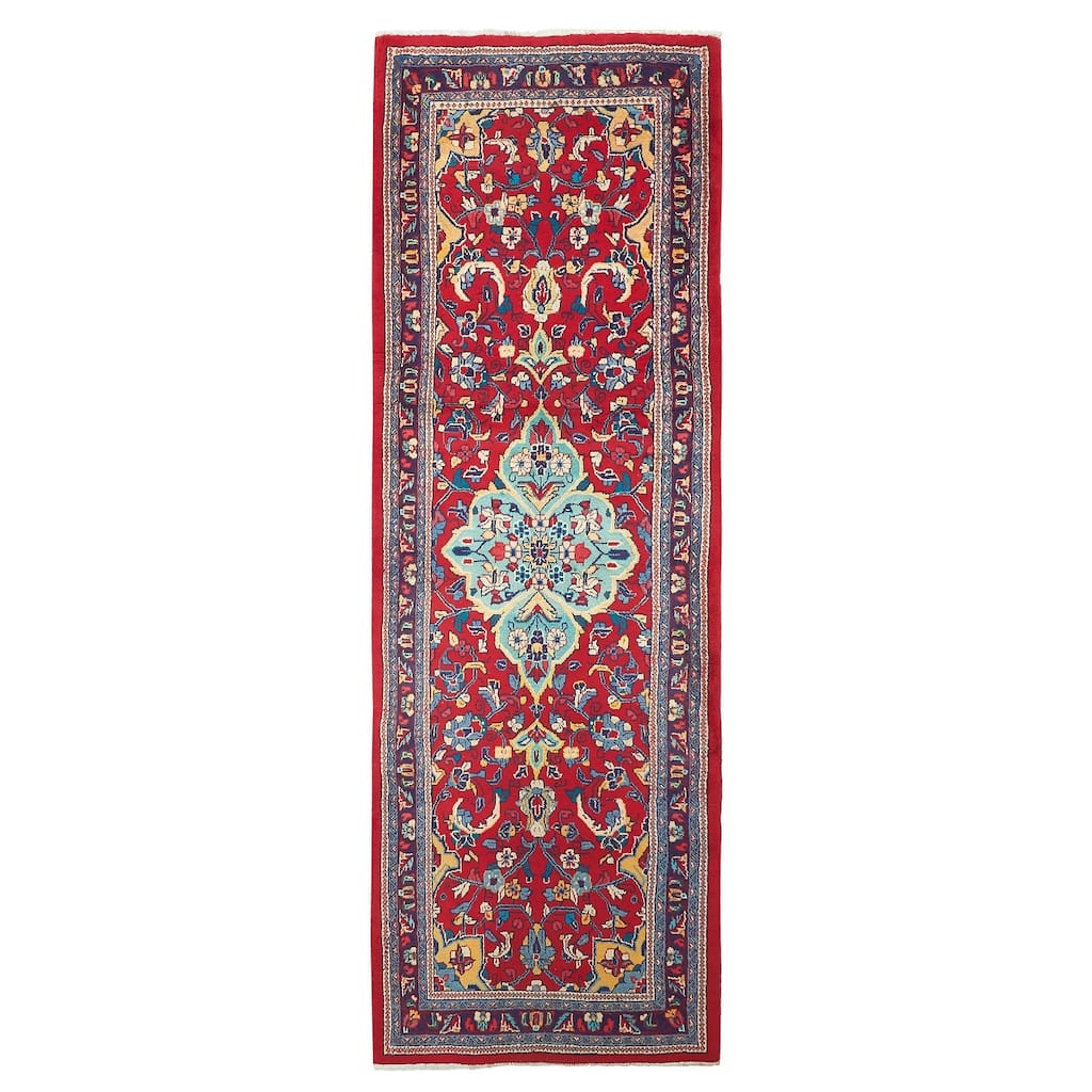 ECARPETGALLERY Hand-knotted Andelz Red Wool Rug - 3'5 x 10'6