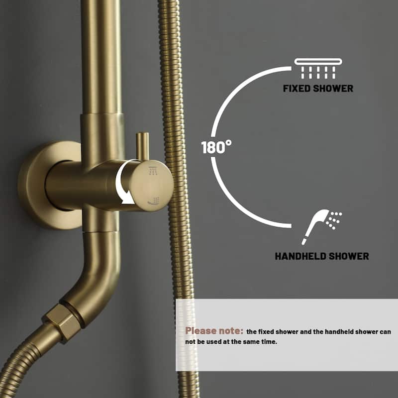 Dual Function Wall Mount Integrated Shower System with Control Valve Shower