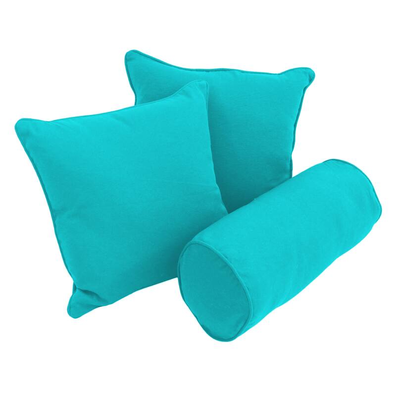 Delaney 3-Piece Twill Throw Pillow Set - Aqua Blue