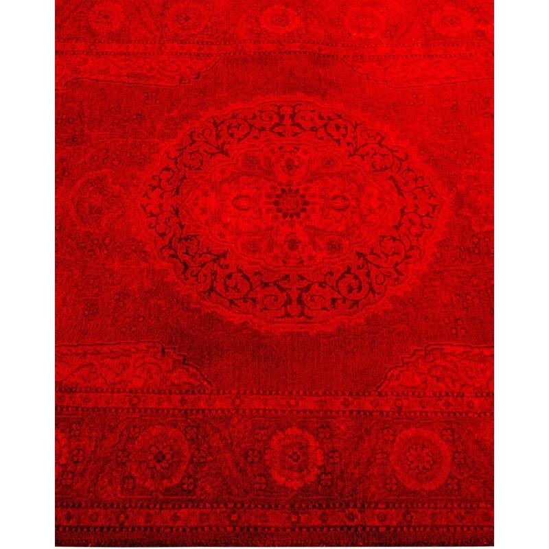 Overton Hand Knotted Wool Vintage Inspired Modern Contemporary Overdyed Red Area Rug - 2' 9" x 4' 2"
