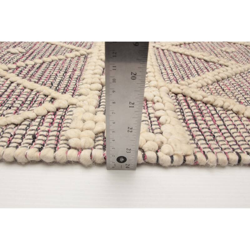 ECARPETGALLERY Braid weave Sienna Pink Wool Rug - 6'1 x 8'11