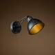 preview thumbnail 2 of 7, 1-Light Black Brushed Silver Indoor Swing Arm Wall Lamp Sconce - 10.8*6.1*7.8