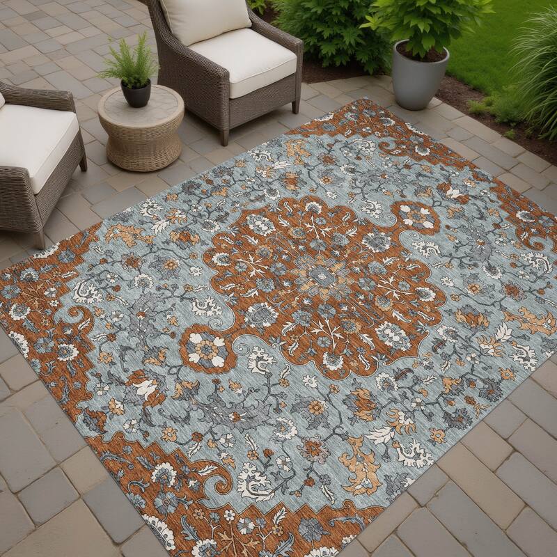 Machine Washable Indoor/ Outdoor Traditional Savannah Chantille Rug
