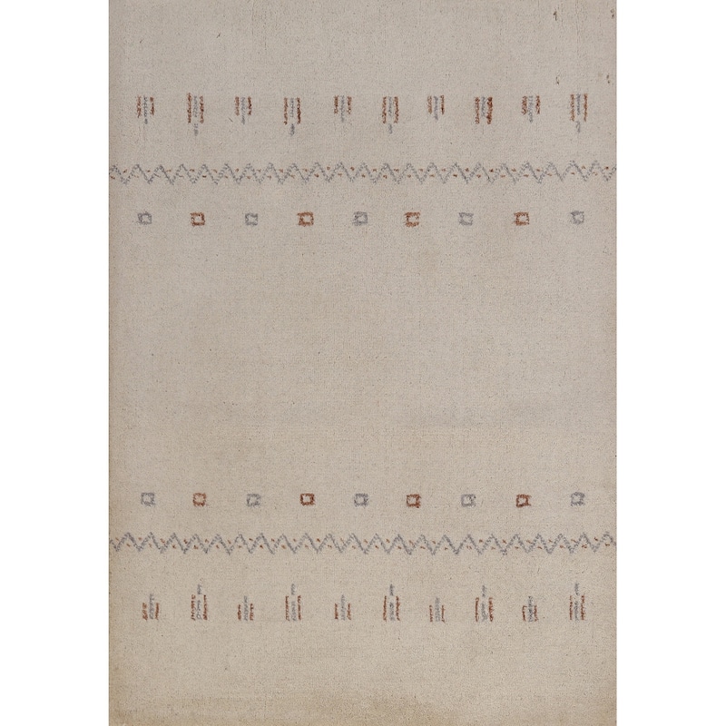 Tribal Gabbeh Indian Accent Rug Hand-Knotted Wool Carpet - 2'0" x 3'0"