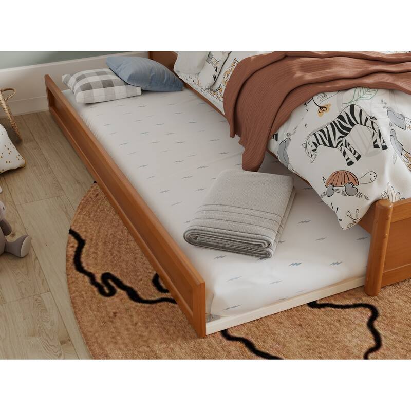 Lucia Platform Bed with Panel Footboard and Twin Trundle