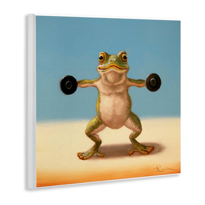 Stupell Exercise Weights Frog Wall Plaque Art Design By Lucia Heffernan