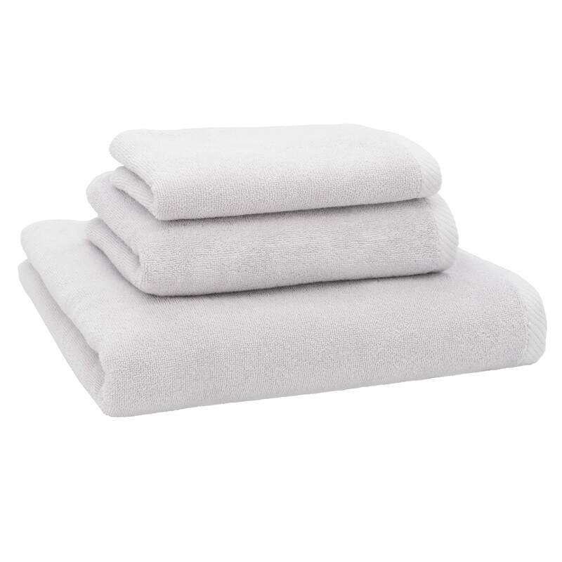 Authentic Hotel and Spa 100% Turkish Cotton Ediree 3-Piece Towel Set - Silver