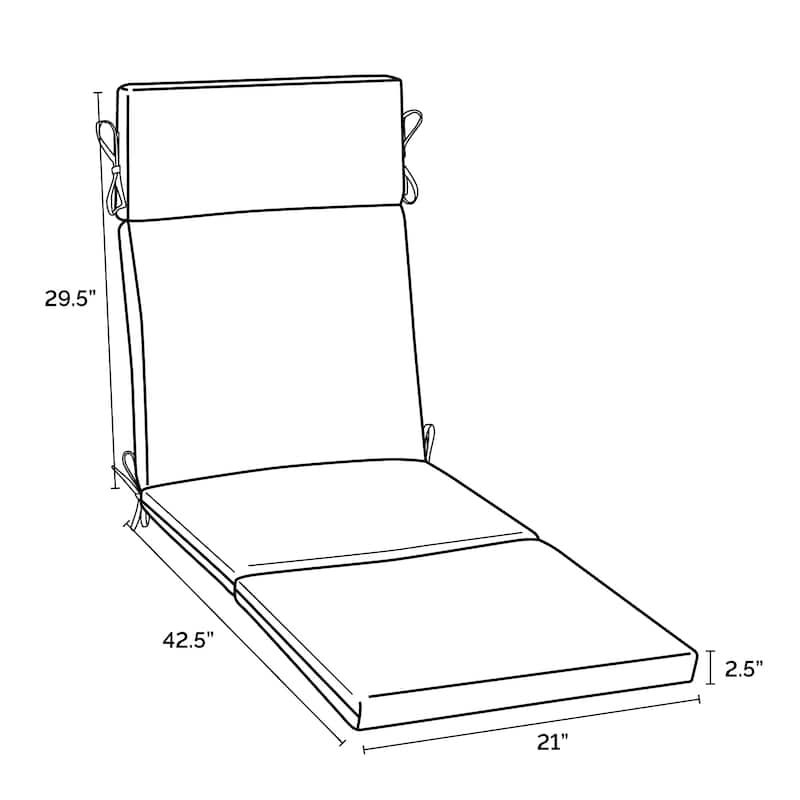 ARDEN 72 x 21 in Outdoor Chaise Lounge Cushion
