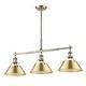preview thumbnail 2 of 0, Yep by Golden Lighting Orwell 3-light Island Light in Aged Brass and Brushed Champagne Brass shade - Gold