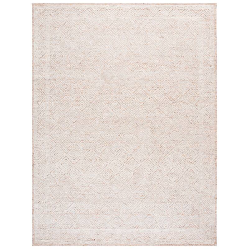 SAFAVIEH Handmade Pine Alfrid Modern & Contemporary Wool Rug - 8' x 10' - Ivory/Orange