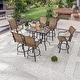preview thumbnail 4 of 20, Patio Festival 6-Person Bar Height Swivel Bistro/ Dining Set
