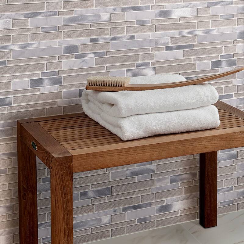 Ackland AKM-SGM-12X12ILX-CA 12" x 12" Glass and Metal and Stone Linear