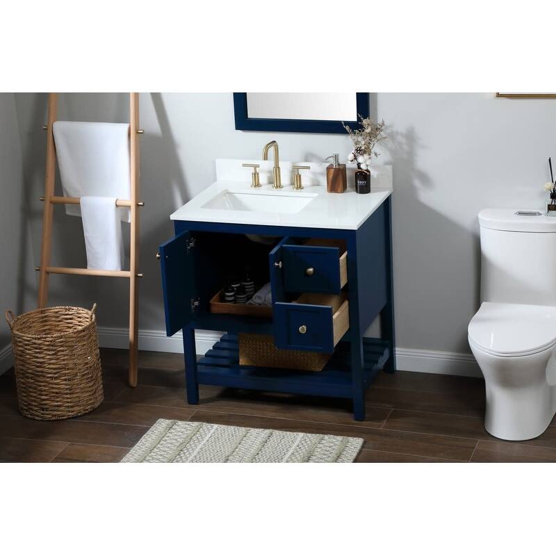 Elegant Lighting VF16432-BS Theo 32" Free Standing Single Basin Vanity