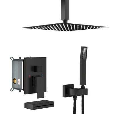 Topcraft 12-inch Ceiling Mount Square Shower System with Rough-in Valve - 12*12