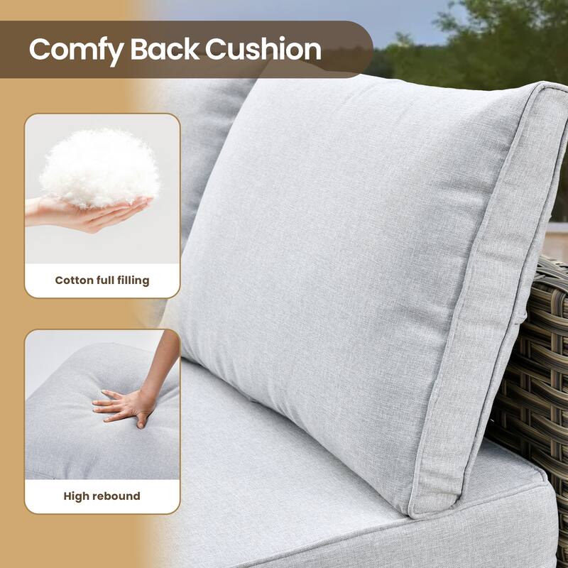 XIZZI 8-Piece Outdoor Wicker Furniture Sectional Swivel Chairs Set