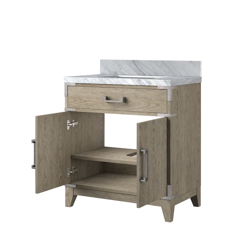 Laurel Bath Vanity with Carrara Marble Top and Sink