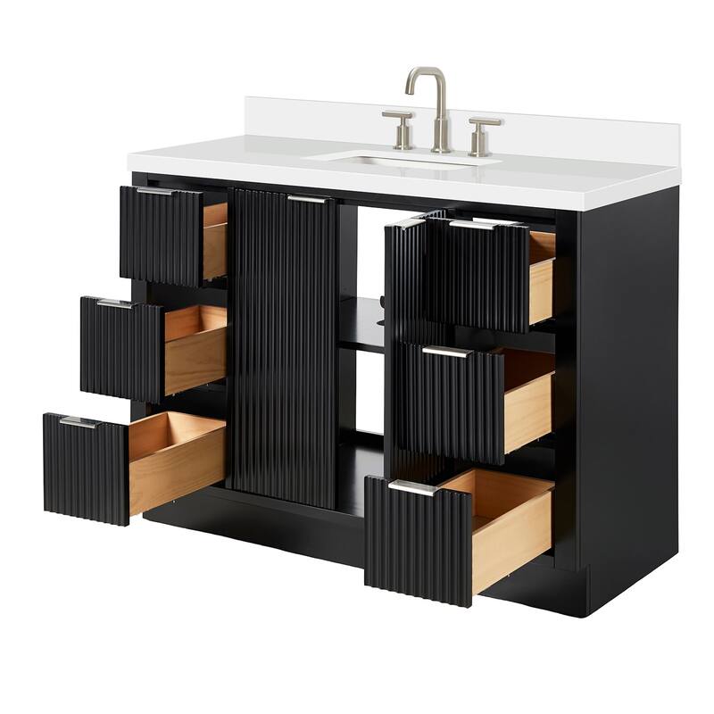 Ariel P49WQRVO Milan 49" Free Standing Single Basin Vanity Set with
