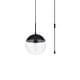 preview thumbnail 9 of 9, Elian 1-Light Plug in Pendant with Frosted White Shade - Black - 10" Diameter