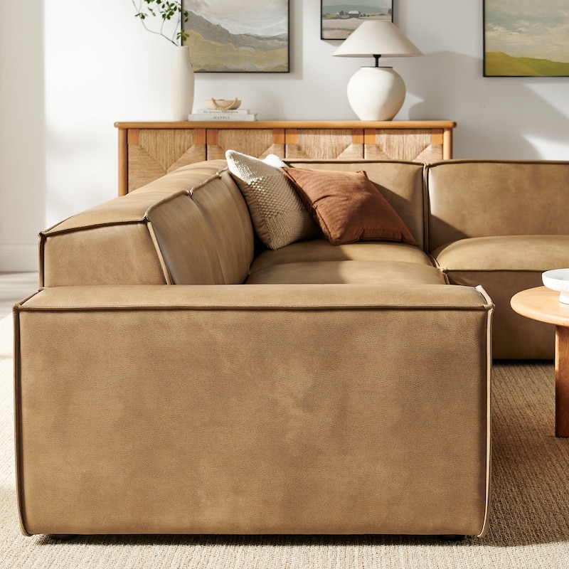 Restore 4-Piece Vegan Leather Modular L-Shaped Sofa