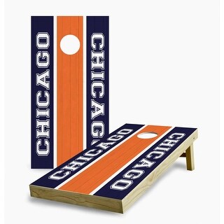 Chicago Bears Striped Cornhole Game (Choose Wraps or Boards)