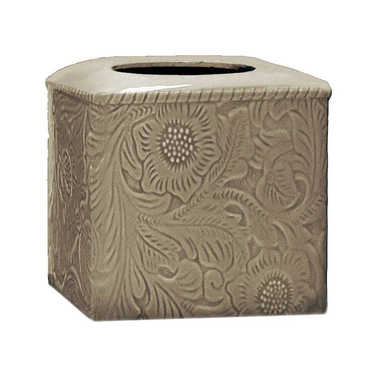 HiEnd Accents Savannah Ceramic Tissue Box Cover, 1PC - Taupe