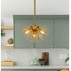 preview thumbnail 1 of 6, Glam 3-Light Crystal Beaded Glowworm Firefly Sputnik Chandelier In Antique Gold