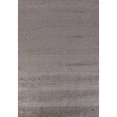Hand Knotted Oriental 100% Wool Carpet Tribal Tribal Greys & Charcoal Gabbeh Area Rug - 12' 3'' X 8' 11''