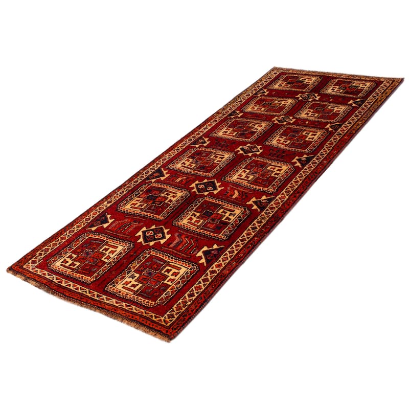 ECARPETGALLERY Hand-knotted Melis Vintage Red Wool Rug - 4'6 x 11'10