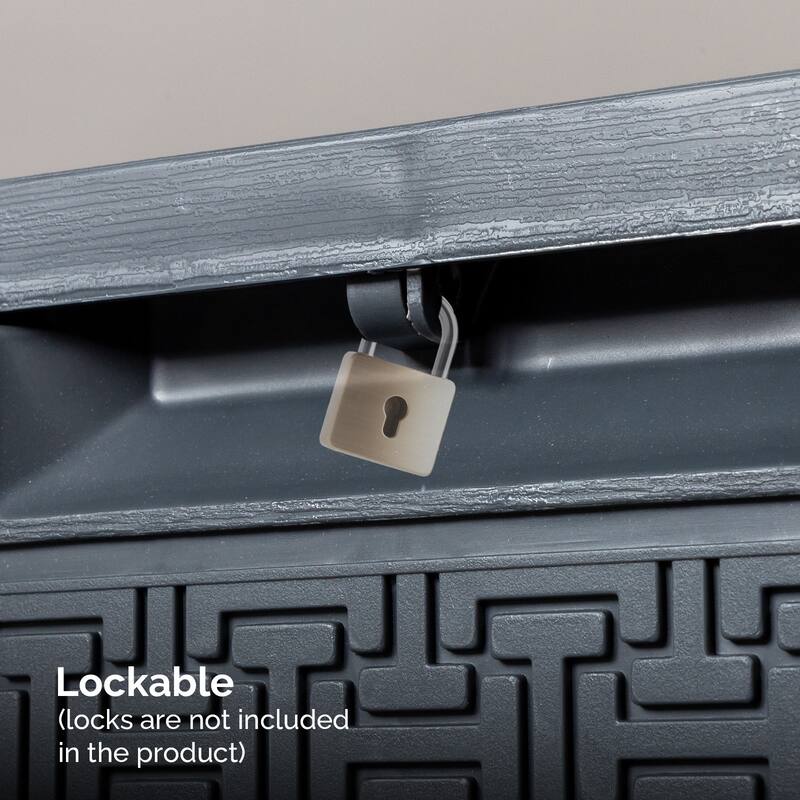 Lockable Outdoor Garden Storage Box for Cushions, Toys and Tools - 45.67x 19.49 x 23.23 Inches
