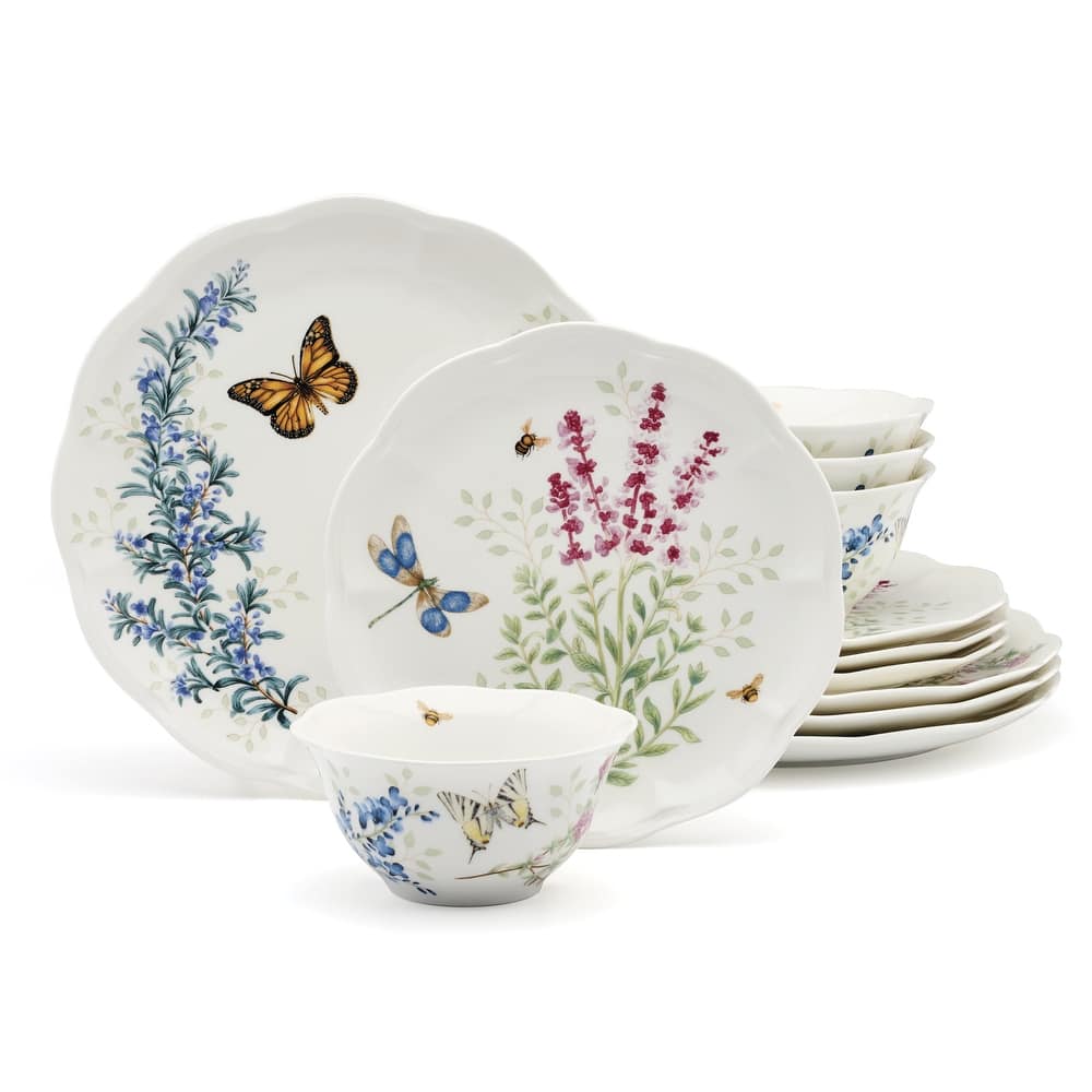 Lenox Butterfly Meadow Herbs Dinnerware Set, Service for 4