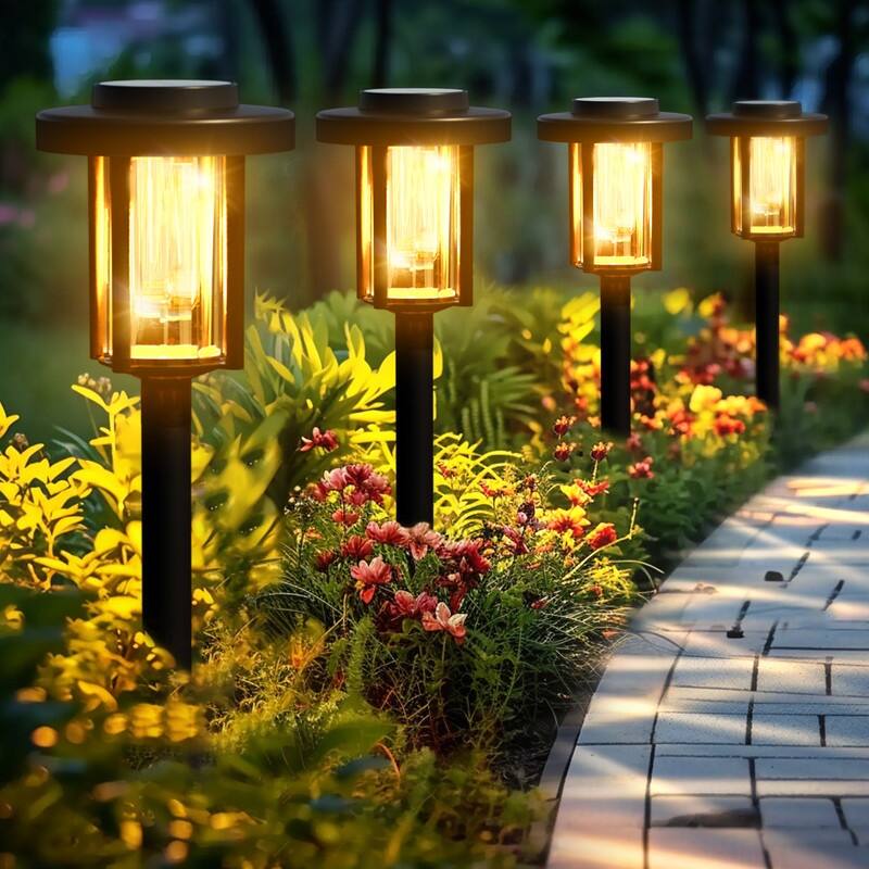 Solar Pathway Lights, IP65 Waterproof Outdoor Garden Lighting, Warm White - 8 Pack
