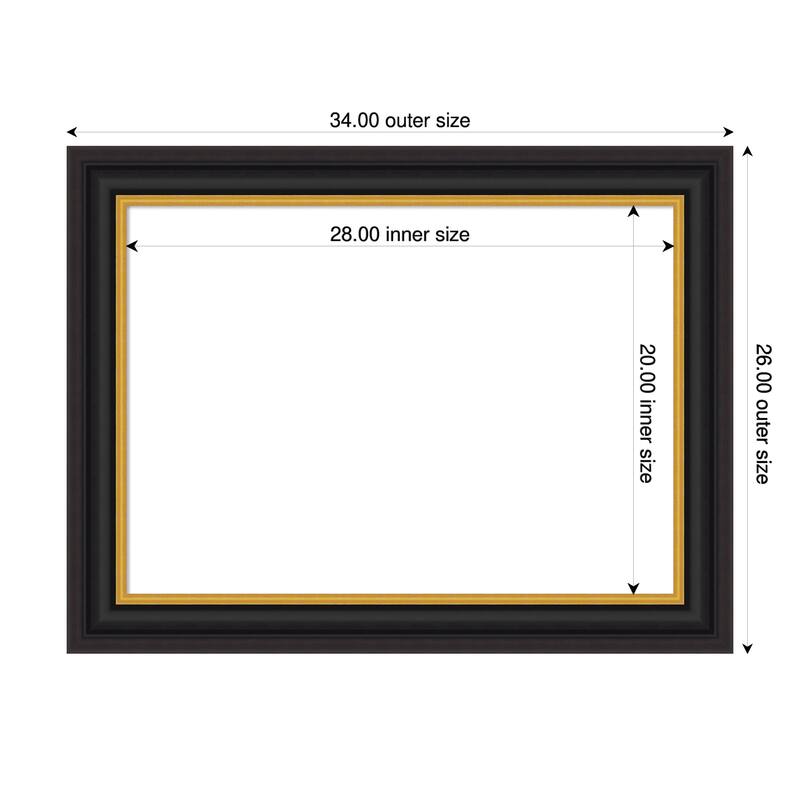 Sierra Framed Dry Erase Magnetic Board - 34 x 26 in - Sierra Black Brown