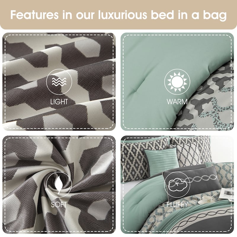 Nanshing Calvin Luxury10-Piece Geometric Comforter Set