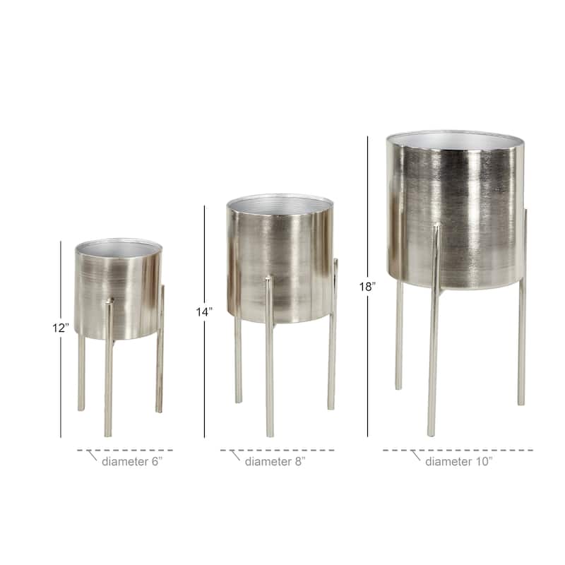 Gold Black White or Silver Iron Glam Contemporary Planter (Set of 3) - S/3 18", 14", 12"H