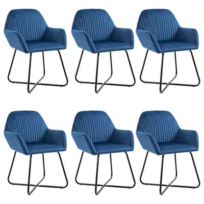 vidaXL Dining Chairs 6 pcs Blue Velvet